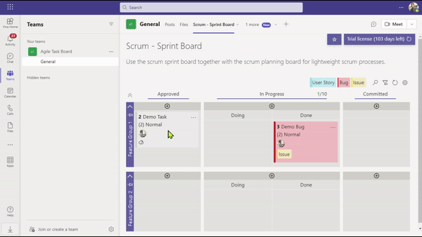 Task board layout