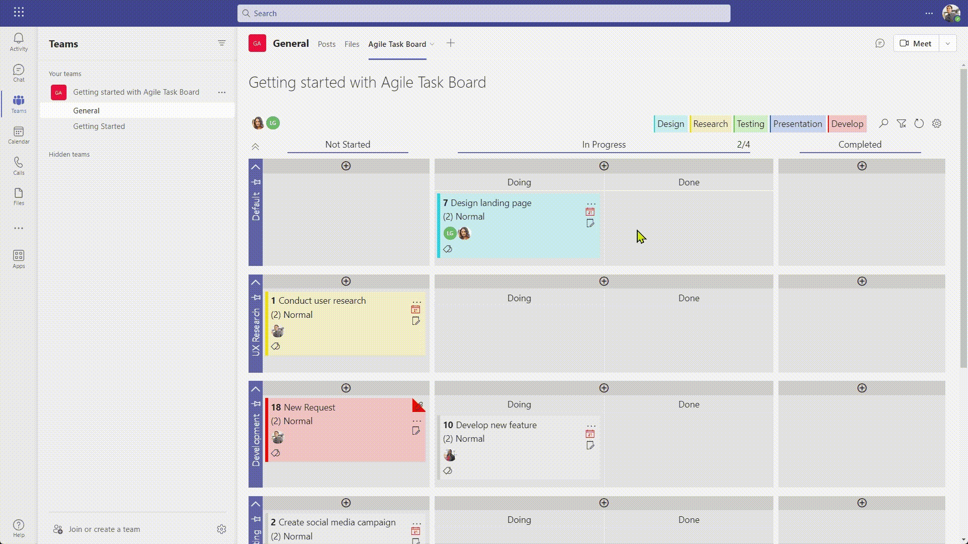 Task board layout